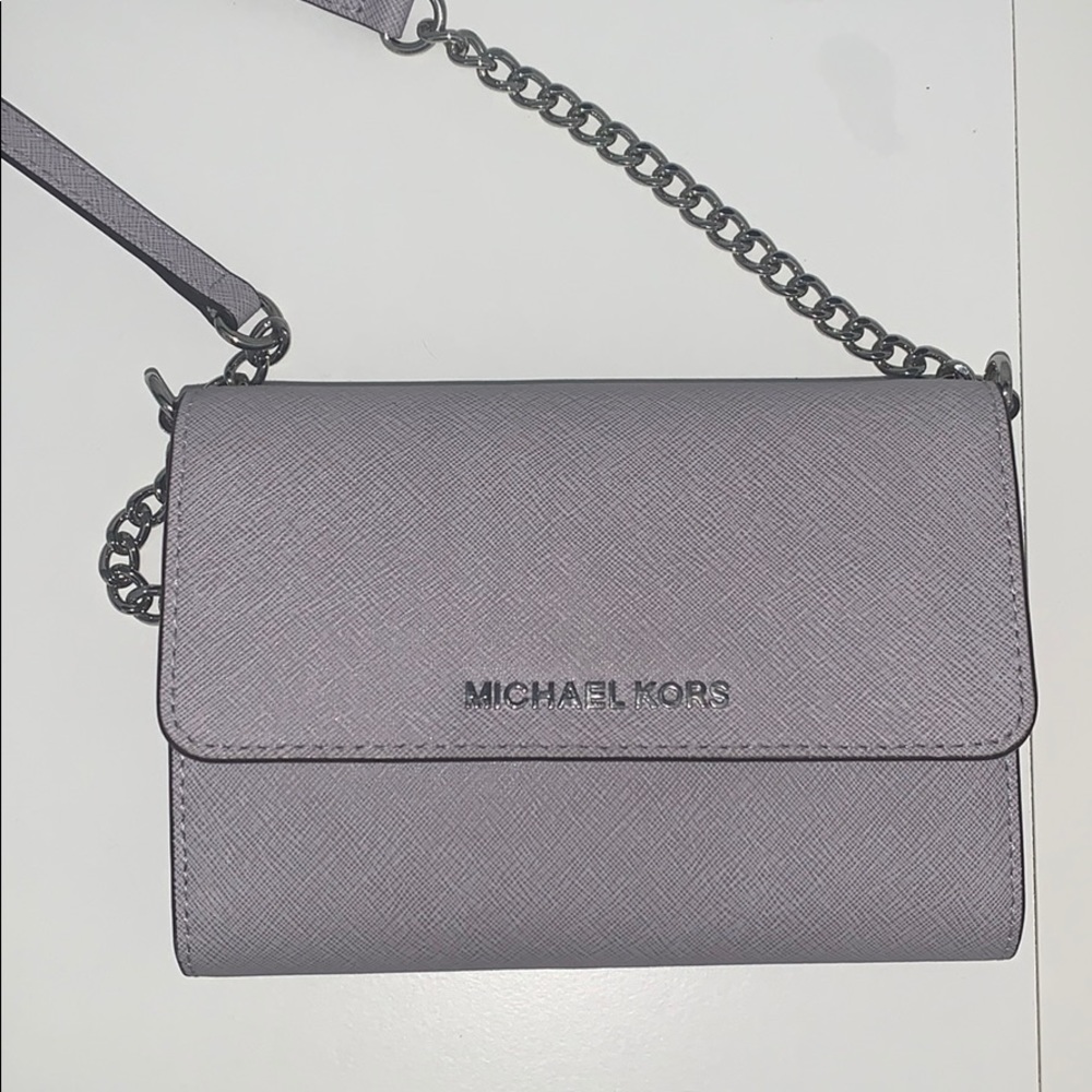 Michael Kors purple, lavender cross body purse